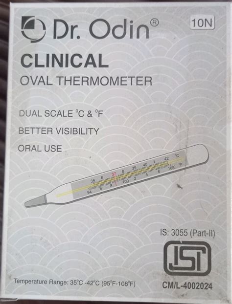 Dr Odin Clinical Oval Thermometer At Rs 120 Unit Clinical Mercury