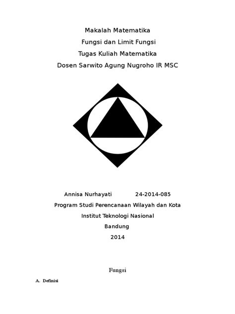 Makalah Matematika Fungsi Dan Limit Fungsi Pdf