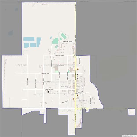 Map of Waverly city, Kansas