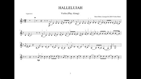 Hallelujah Violin Sheet Music Play Along Youtube