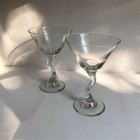 Libbey Z Stem Martini Glass Set 2 Etsy