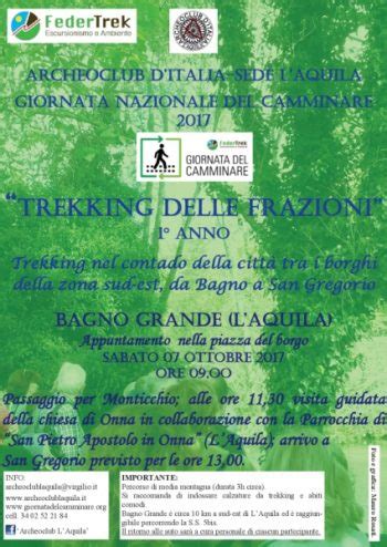 Trekking Delle Frazioni Anno Archeoclub D Italia Sede L Aquila