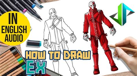 Drawpedia How To Draw Ex Skin From Fortnite Step By Step Drawing Tutorial Youtube