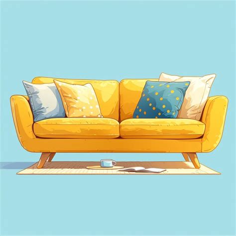 Premium Vector | Comfortable sectional sofa with cushions