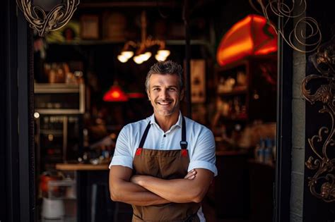 Premium Photo Portrait Of Successful Small Business Owner Standing