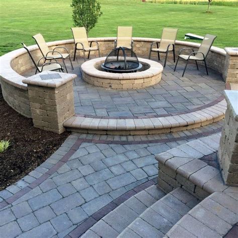 Diy Paver Patio With Fire Pit