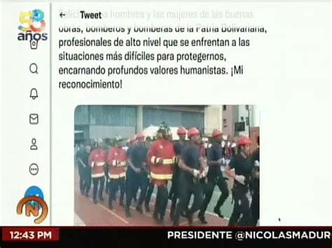 Presidente Nicolás Maduro felicita a los bomberos de Venezuela en su