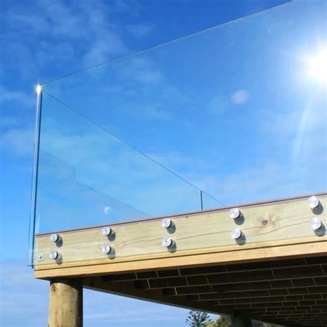 Side Mount Standoff Glass Railing Systems For Frameless Balcony Design