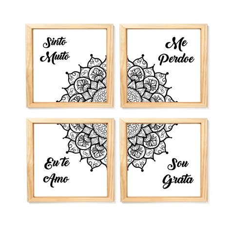 Kit Quadro Decorativo Ho oponopono Mantra Frase Meditação Elo7