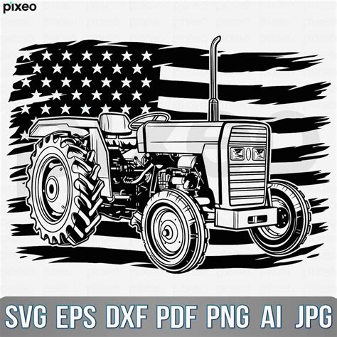 Us Farm Tractor Svg Us Tractor Svg Us Tractor Clipart Etsy