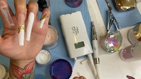 White And Gold Nails With Zulay Youtube