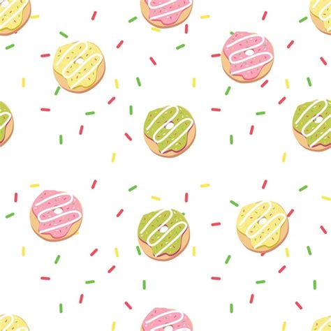 Premium Vector Seamless Pattern With Color Donuts Donut Colorful Set