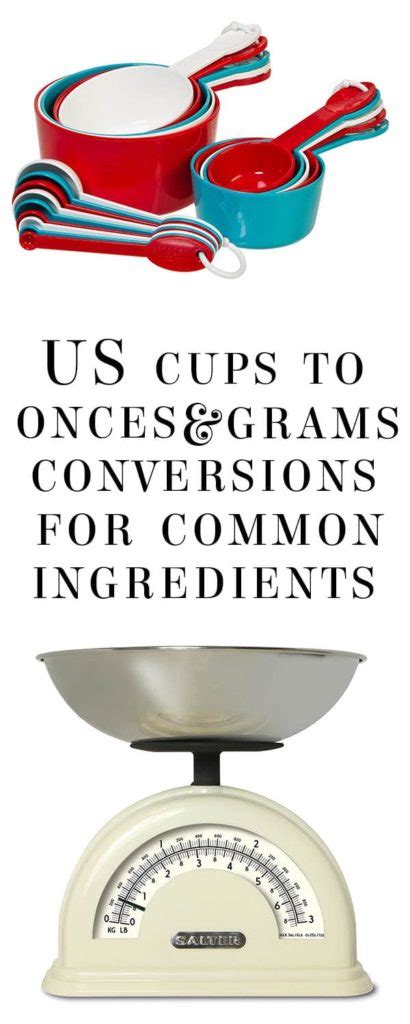 Us Cups To Ounces And Grams For Common Ingredients Errens Kitchen