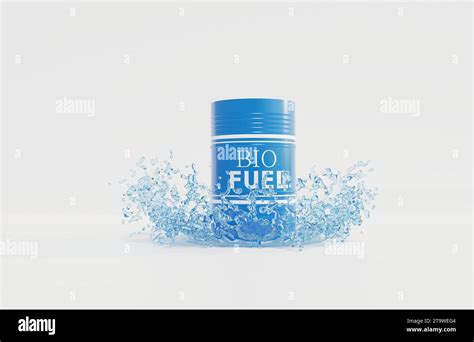 E Fuel Bio Fuel Blue Fuel In A Barrel Watersplash With Blue Barrel
