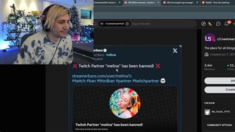 Xqc Reacts To Destinys Ex Getting Banned Youtube