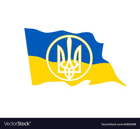 Trident logo for stand with ukraine flag sign Vector Image