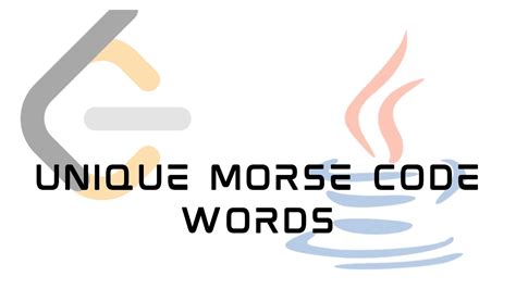 LeetCode 804 Unique Morse Code Words Solution In JAVA YouTube