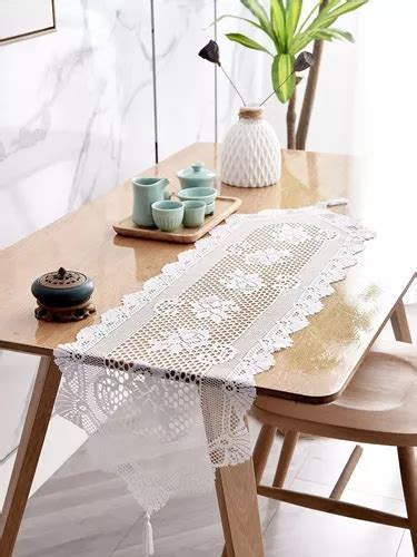 Toalha Caminho De Mesa Rendado Branco 33 X 1 37cm MercadoLivre