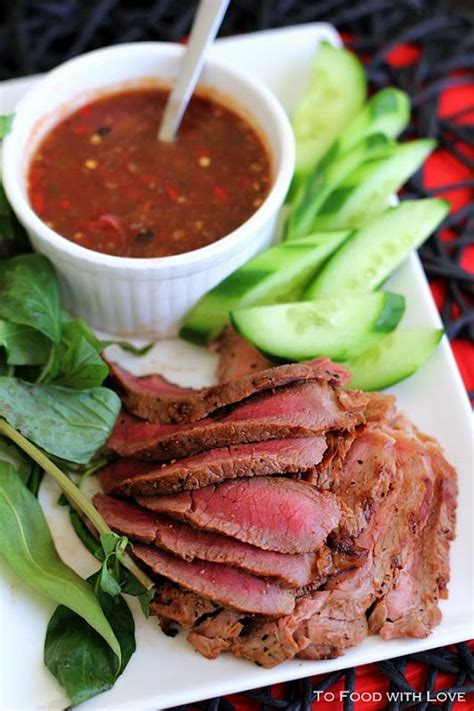 To Food With Love Thai Style Grilled Beef With Charred Tomato And