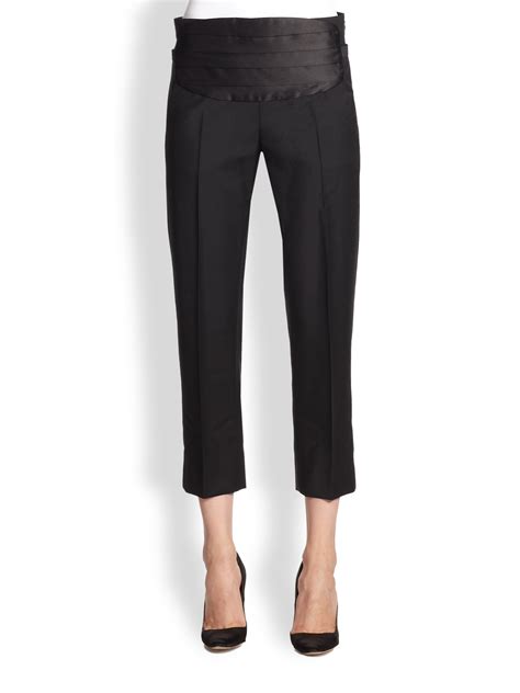 Lyst - Acne Studios Cyd Cropped Cummerbund Tuxedo Pants in Black