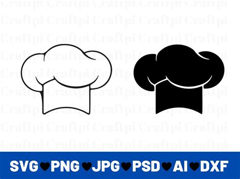 Chef Hat Svg Chef Cap Svg Cut Files For Cricut Clip Art Silhouettes