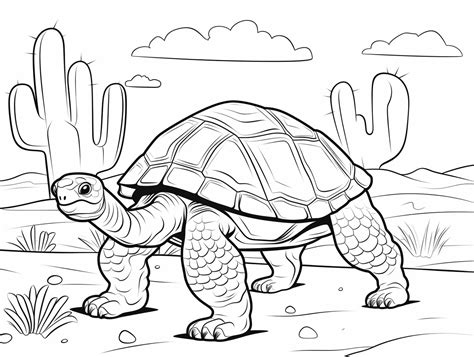 Desert Tortoise Drawing For Coloring Coloring Page