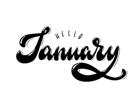 Premium Vector | Hand lettering quote 'hello january'