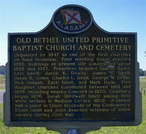 Old Bethel Primitive Baptist Church Cemetery In Asbury Alabama Find