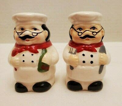 James Bregenzer Vintage Chef Salt And Pepper Shakers Stuffed