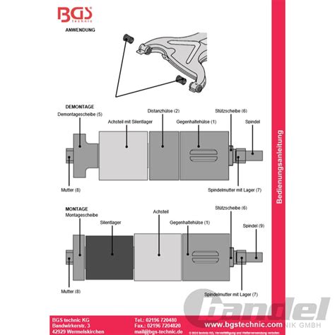Bgs Hinterachslager Werkzeug Satz Silentlager Ein Ausbauen Erneuern Vw T