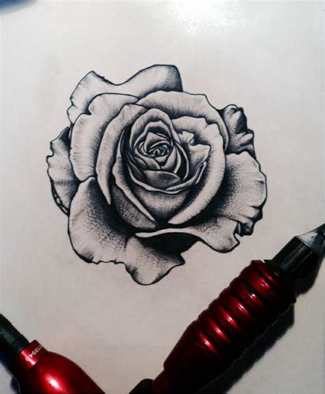 Black And White Rose Tattoo Design