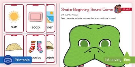 Gr R Phonics Printable Game S Sound Teacher Made