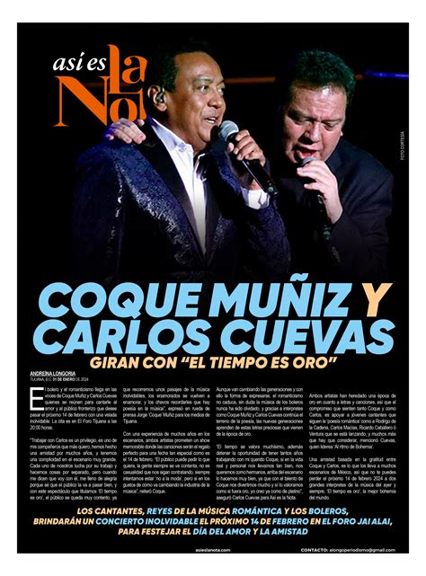 Coque Mu Iz Y Carlos Cuevas Giran Con El Tiempo Es Oro Asi Es La Nota