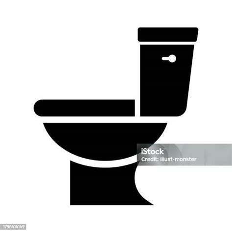 Toilet Silhouette Icon Toilet Bowl Silhouette Icon Vector Stock ...