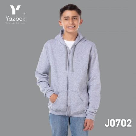 J0702 SUDADERA CAPUCHA CANGURERA Y CIERRE JUVENIL