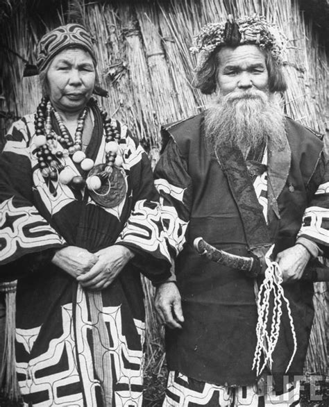 Ainu Village Chief And His Wife Shiraoi 1946 Ainu People Japan History Native People