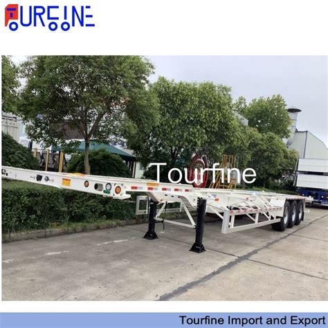 China New Axle Shipping Container Skeleton Trailer Foot Feet