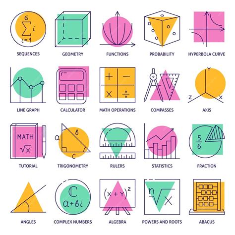 Premium Vector | Math science icon set