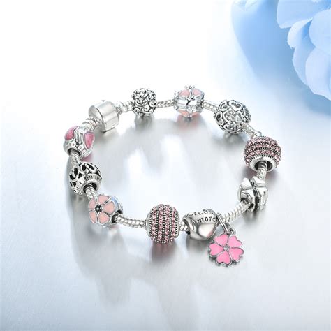 Flower Crystal Charm Bracelet on Luulla