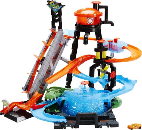 Hot Wheels Ultimate Gator Car Wash Playset with Color Shifters Toy Car ...