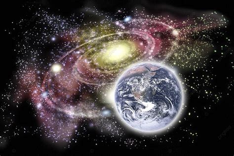 Planet Earth And Galaxy In The Background Universe Expansion Graphic Photo And Picture For Free