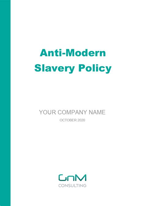 Anti Modern Slavery Policy Gnm Consulting