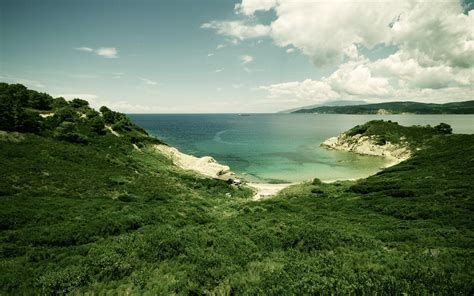 Wallpaper Sunlight Landscape Sea Bay Hill Lake Rock Nature