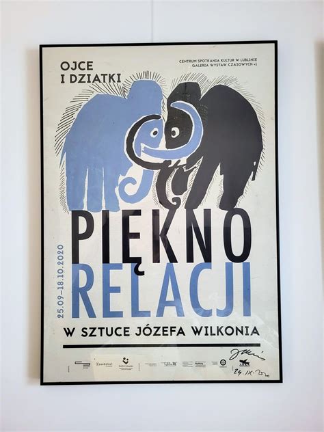 Plakat B1 piękno relacji z autografem Józef Wilkoń Kraków Grzegórzki