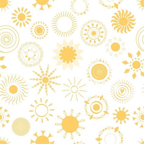 Premium Vector Yellow Summer Sun Seamless Pattern