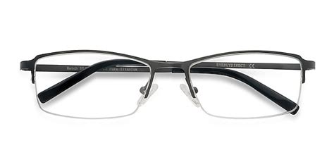 Hatch Rectangle Gunmetal Semi Rimless Eyeglasses Eyebuydirect Canada