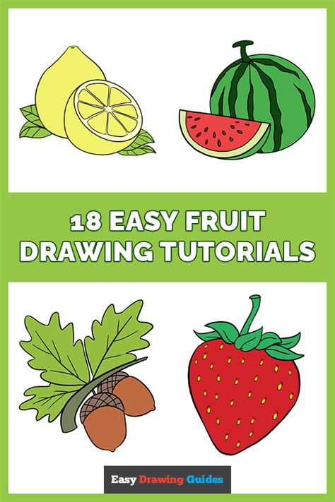 Easy Fruit Drawing Tutorials Easy Drawing Guides