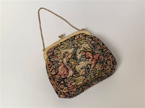 Vintage Victorian Jr Tapestry Handbag With Purse Chain By Etsy Canada