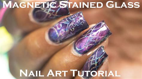 Magnetic Stained Glass Holographic Nail Art Tutorial Uberchic Beauty Youtube