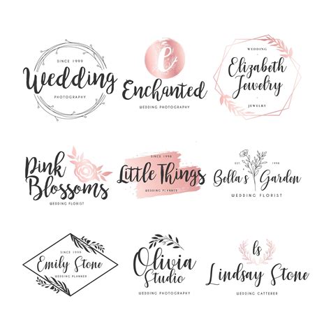 Colección De Logos De Boda Vector Gratis